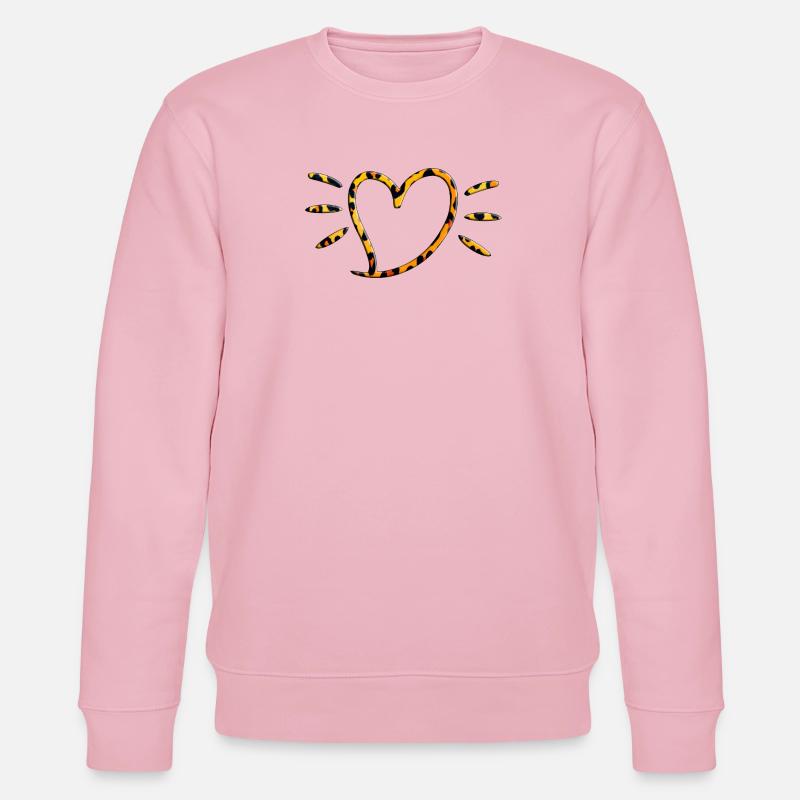 Leopard Herz Strahlen - Stanley/Stella Unisex Bio-Sweatshirt CHANGER  - Hellrosa