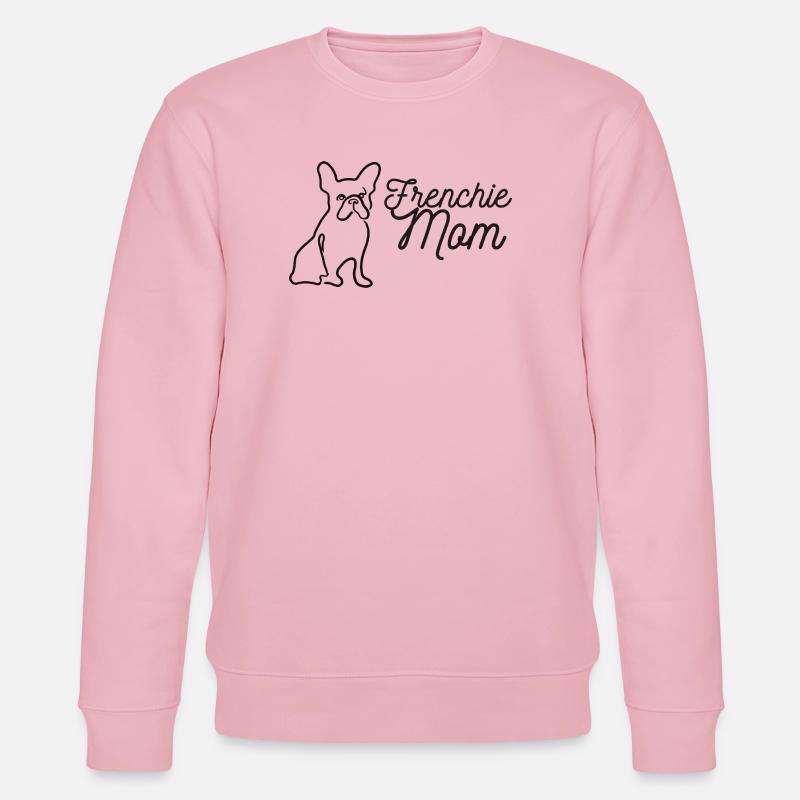 Frenchie Mom Silhouette Script Lineart - Stanley/Stella CHANGER Unisex Organic Sweatshirt - cotton pink