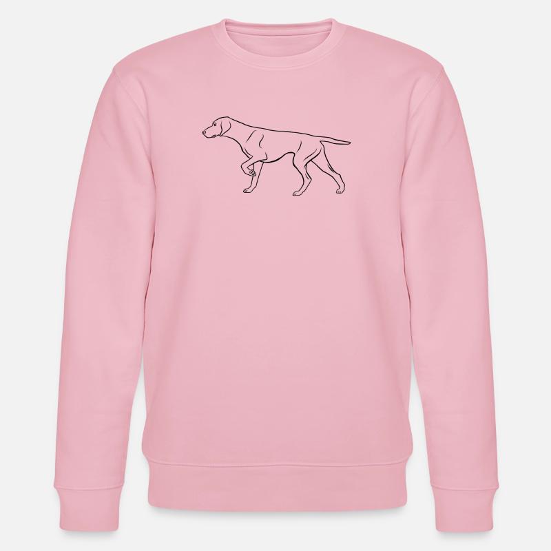 Dt. Kurzhaar, vorstehend - Stanley/Stella Unisex Bio-Sweatshirt CHANGER  - Hellrosa