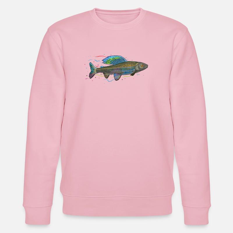 Chromatischer irisierender Fisch – Äsche - Stanley/Stella Unisex Bio-Sweatshirt CHANGER - Hellrosa