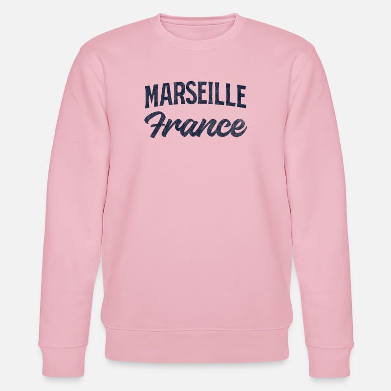 Marseille Frankreich Retro Script - Stanley/Stella Unisex Bio-Sweatshirt CHANGER  - Hellrosa