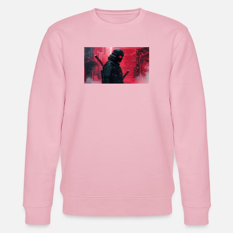 Schwarzer futuristischer Samurai - Stanley/Stella Unisex Bio-Sweatshirt CHANGER  - Hellrosa