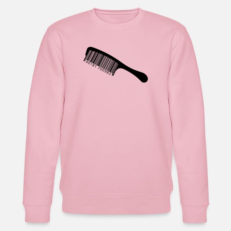 Illustrationskamm mit Barcode - Stanley/Stella Unisex Bio-Sweatshirt CHANGER  - Hellrosa