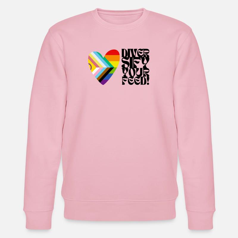 🌈♿ Diversify Your Feed –Progress Pride&Disability - Stanley/Stella CHANGER Unisex Organic Sweatshirt - cotton pink