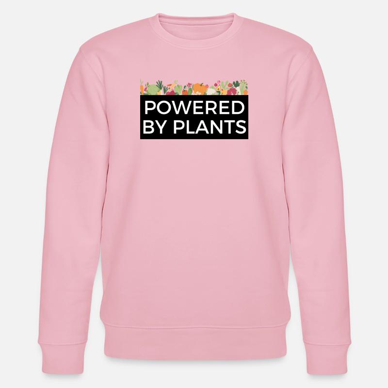 Powered by Plants Tee Design Veggie - Stanley/Stella CHANGER Unisex Organic Sweatshirt - cotton pink