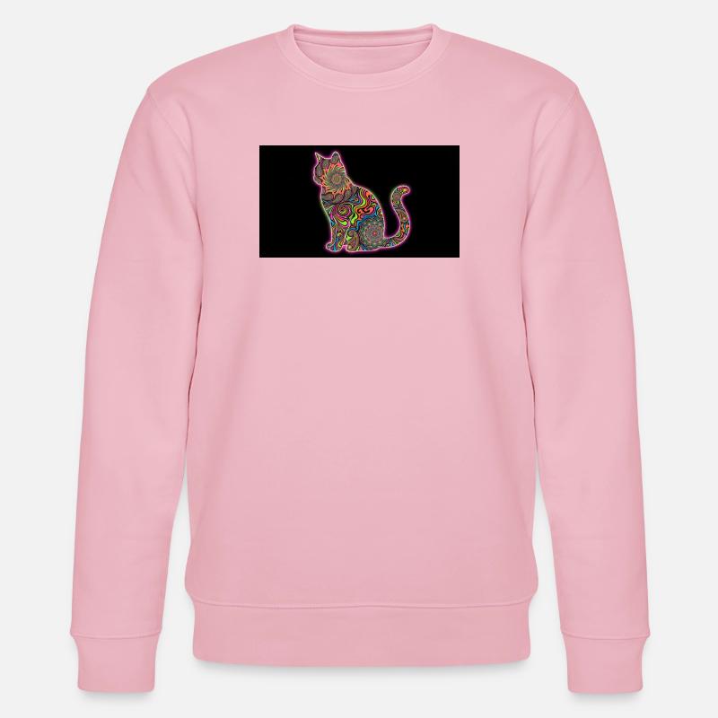 Psychedelic Cat Patterns - Stanley/Stella CHANGER Unisex Organic Sweatshirt - cotton pink