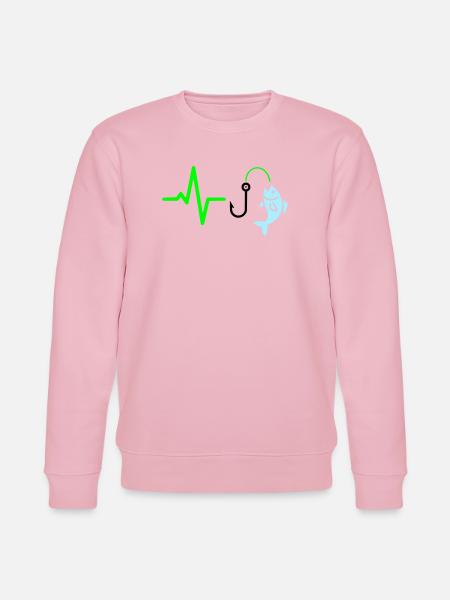 Pulse Line Fishing Fish Icon - Stanley/Stella CHANGER Unisex Organic Sweatshirt - cotton pink