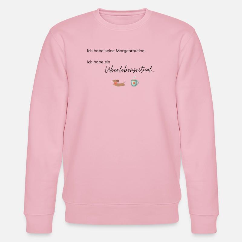LIEBEVOLL Morgenroutine Dackel  - Stanley/Stella Unisex Bio-Sweatshirt CHANGER  - Hellrosa