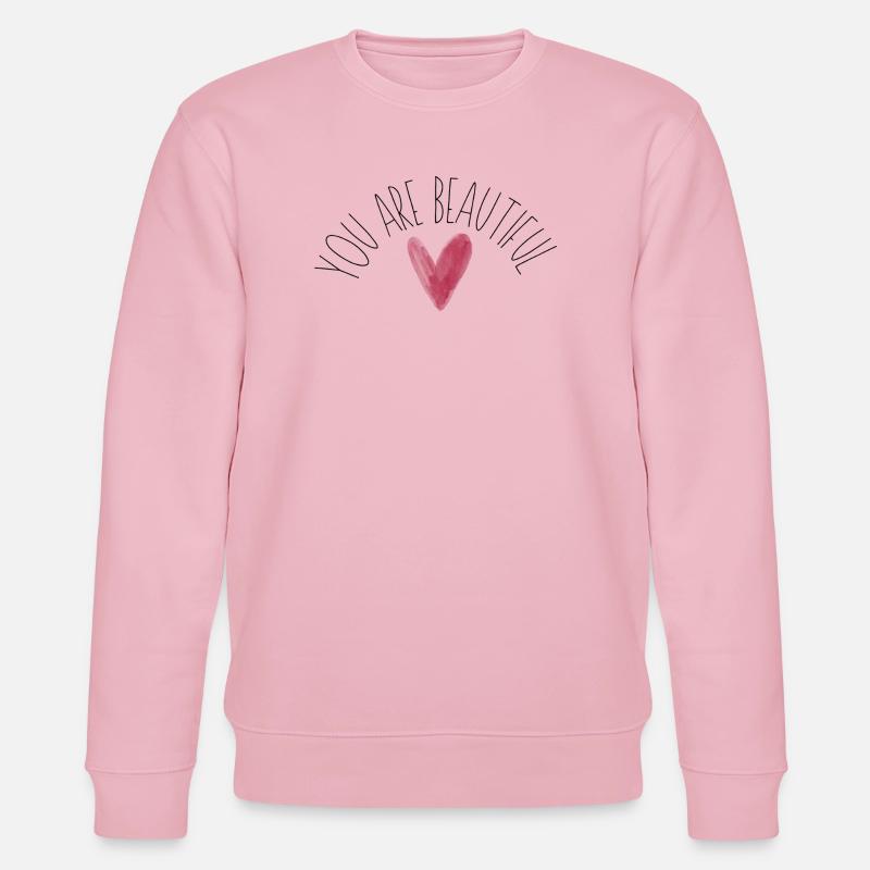 Wasserfarben Herz - Stanley/Stella Unisex Bio-Sweatshirt CHANGER  - Hellrosa