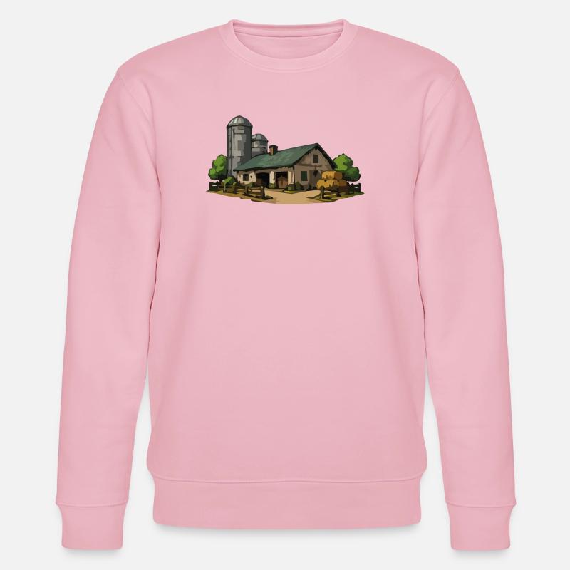 Ländliche Scheune mit Heu - Stanley/Stella Unisex Bio-Sweatshirt CHANGER - Hellrosa