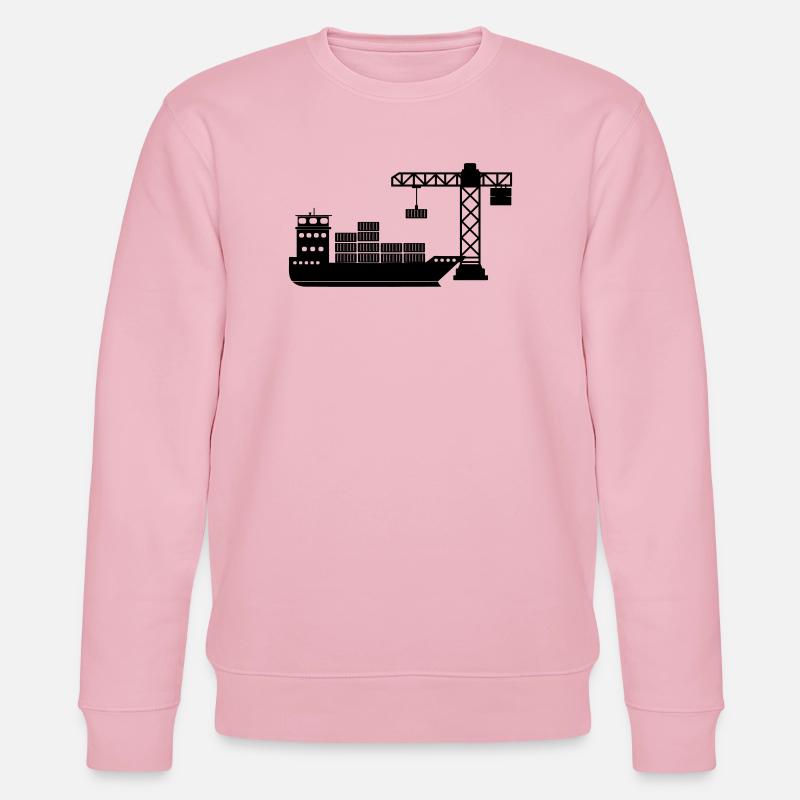 Seecontainerboot mit Kranentladung - Stanley/Stella Unisex Bio-Sweatshirt CHANGER  - Hellrosa