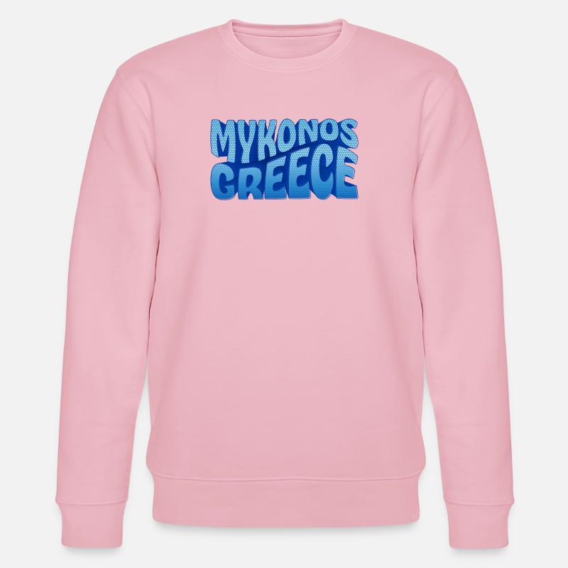 Mykonos Grèce Design à Points Bleus - Sweat bio CHANGER Stanley/Stella Unisexe - rose pâle