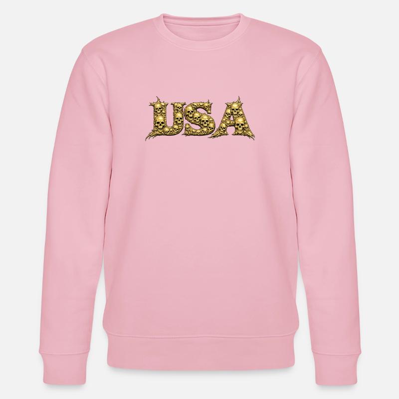 USA Schädelranke Gothic Logo - Stanley/Stella Unisex Bio-Sweatshirt CHANGER  - Hellrosa