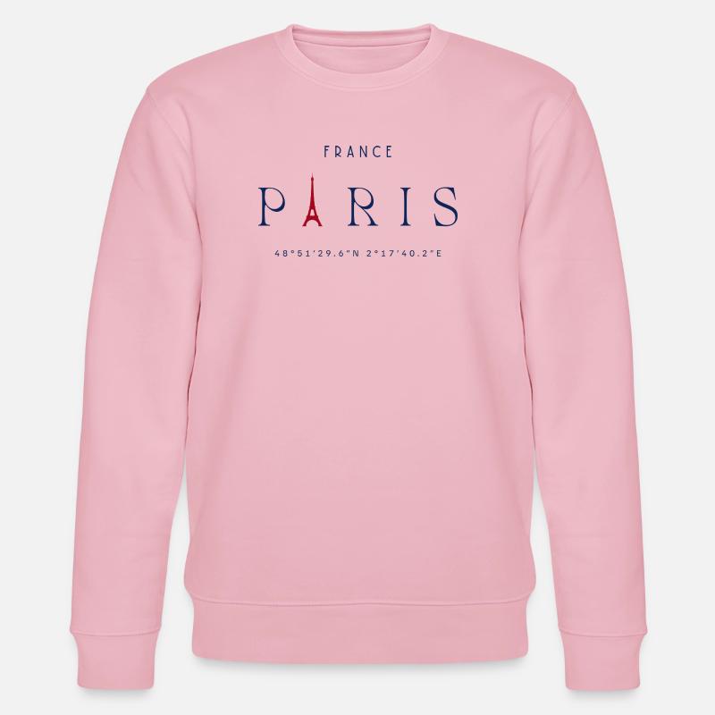Paris Bleu Tour Eiffel Rouge - Sweat bio CHANGER Stanley/Stella Unisexe - rose pâle