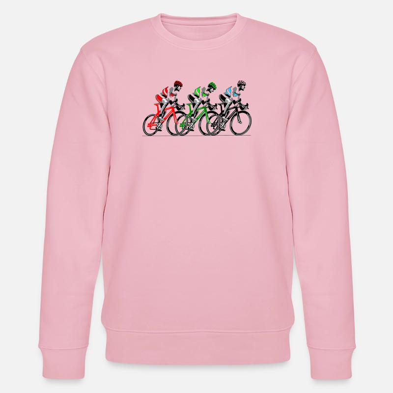 Three cyclists on the move - Stanley/Stella CHANGER Unisex Organic Sweatshirt - cotton pink