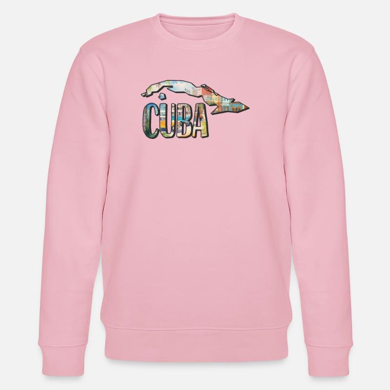 Carte à l’aquarelle de Cuba - Sweat bio CHANGER Stanley/Stella Unisexe - rose pâle
