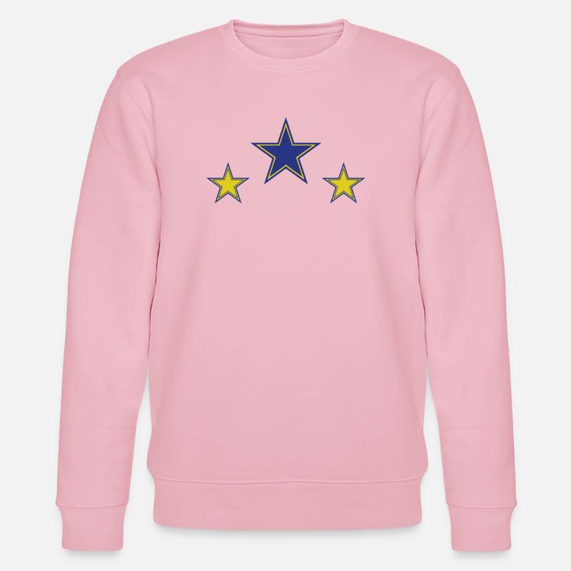 Abstrakte Sternenmuster in Gelb und Blau - Stanley/Stella Unisex Bio-Sweatshirt CHANGER  - Hellrosa