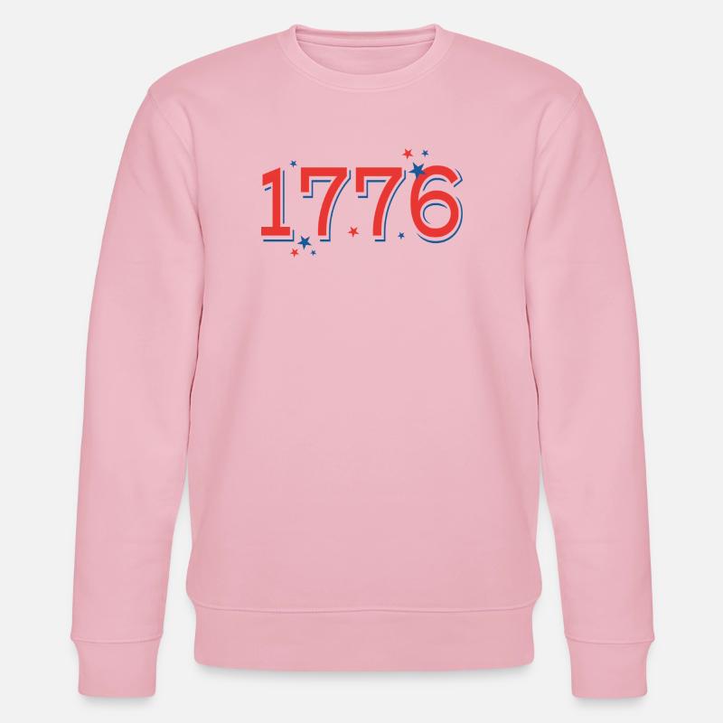 Red-BlueStarsCelebrationDesign - Stanley/Stella CHANGER Unisex Organic Sweatshirt - cotton pink