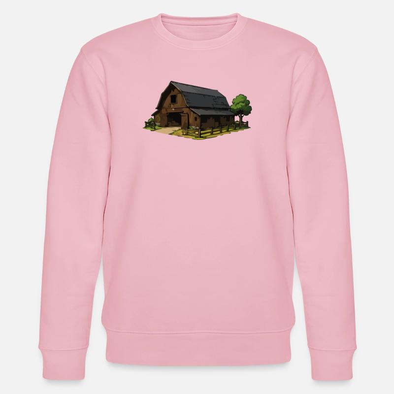 Rustikale Scheune Illustration - Stanley/Stella Unisex Bio-Sweatshirt CHANGER - Hellrosa