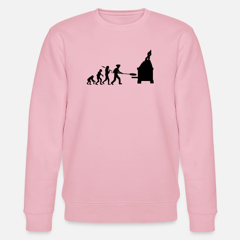 Evolution Pizza Bäcker - Stanley/Stella Unisex Bio-Sweatshirt CHANGER  - Hellrosa