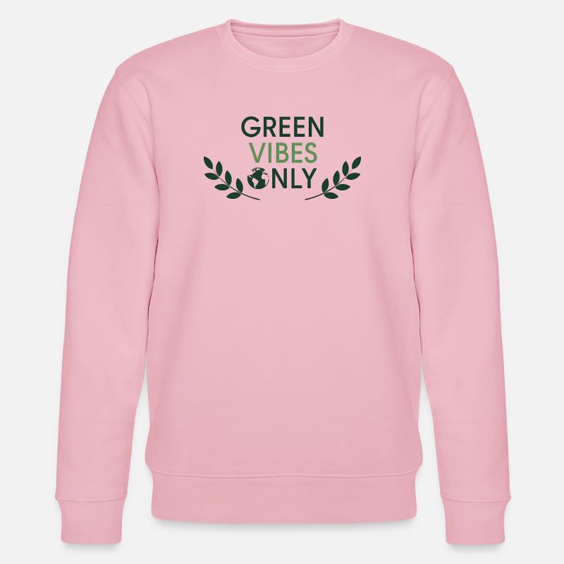 Green Vibes Only Minimal Nature - Stanley/Stella Unisex Bio-Sweatshirt CHANGER  - Hellrosa