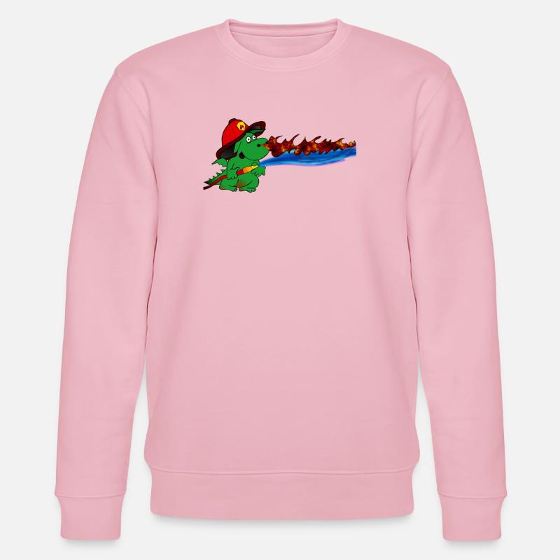 Feuerdrache Feuerwehrheld Geschenk - Stanley/Stella Unisex Bio-Sweatshirt CHANGER  - Hellrosa