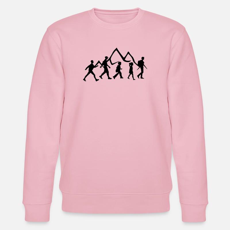 Wandergruppe oder Verein, Familienwanderung im Gebirge - Stanley/Stella Unisex Bio-Sweatshirt CHANGER  - Hellrosa