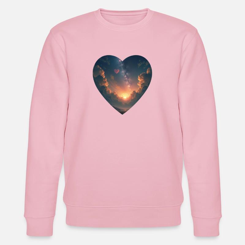 Herz Himmel Sonne Wolken - Stanley/Stella Unisex Bio-Sweatshirt CHANGER  - Hellrosa