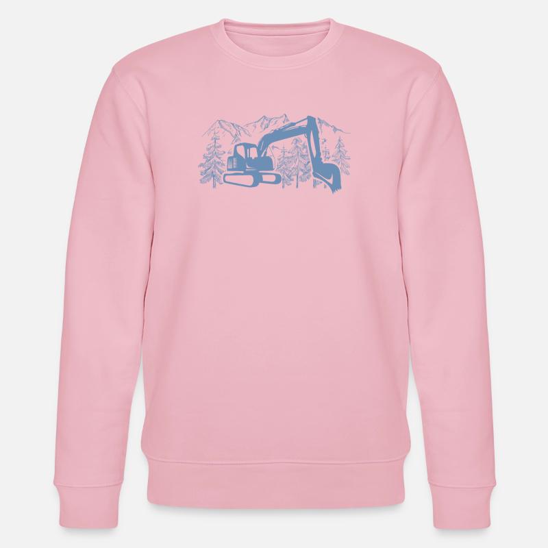 Bagger Silhouette Baugeräteführer Arbeit - Stanley/Stella Unisex Bio-Sweatshirt CHANGER  - Hellrosa