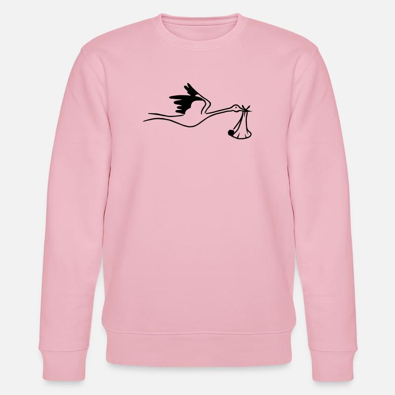 Storch mit Baby - Stanley/Stella Unisex Bio-Sweatshirt CHANGER  - Hellrosa