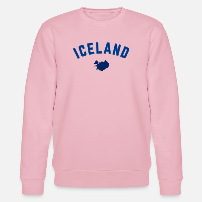 Iceland Blau Karte Bogen Design - Stanley/Stella Unisex Bio-Sweatshirt CHANGER  - Hellrosa