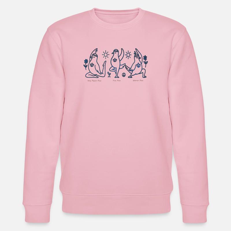 Three Penguins in Yoga Boho Peace - Stanley/Stella CHANGER Unisex Organic Sweatshirt - cotton pink