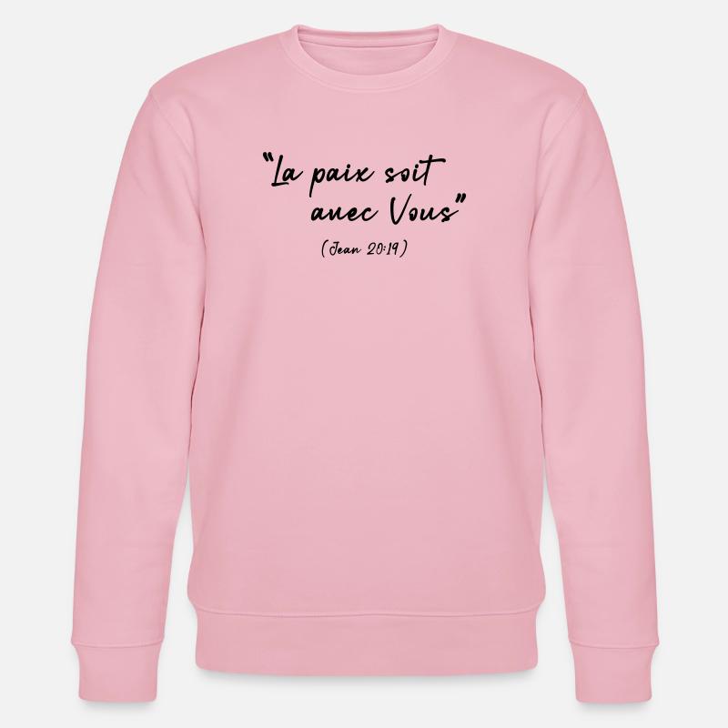 Friede sei mit dir (Johannes 20,19) - Stanley/Stella Unisex Bio-Sweatshirt CHANGER  - Hellrosa