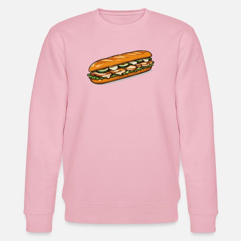 Bunter Baguette-Sandwich - Stanley/Stella Unisex Bio-Sweatshirt CHANGER  - Hellrosa