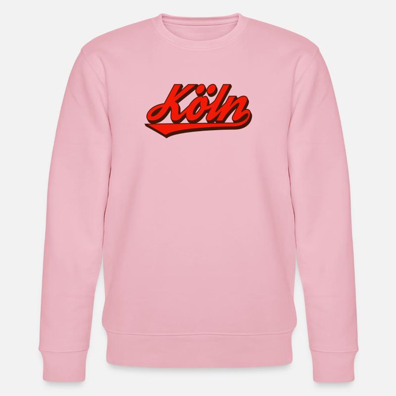 Cologne Retro Script Logo Red - Stanley/Stella CHANGER Unisex Organic Sweatshirt - cotton pink