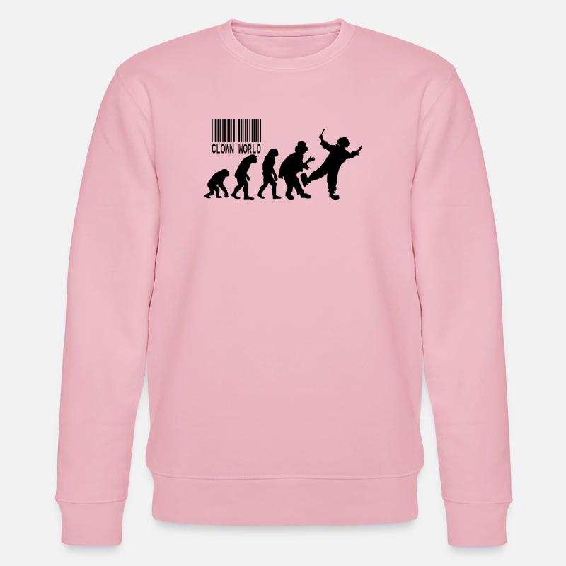 Parodie auf Clown World Evolution - Stanley/Stella Unisex Bio-Sweatshirt CHANGER  - Hellrosa
