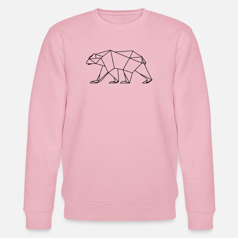 Polar Bär Polygon Eisbär Symbol - Stanley/Stella Unisex Bio-Sweatshirt CHANGER  - Hellrosa