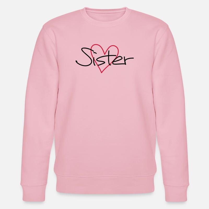 Sister Herz Geschenk Schwesterherz - Stanley/Stella Unisex Bio-Sweatshirt CHANGER  - Hellrosa