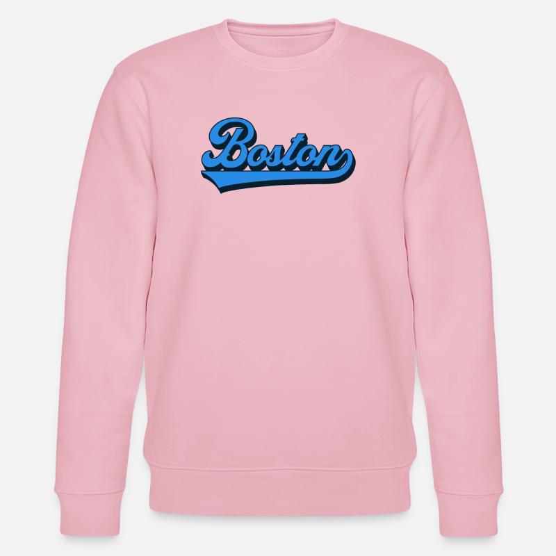 Boston Blue Script Retro - Stanley/Stella CHANGER Unisex Organic Sweatshirt - cotton pink
