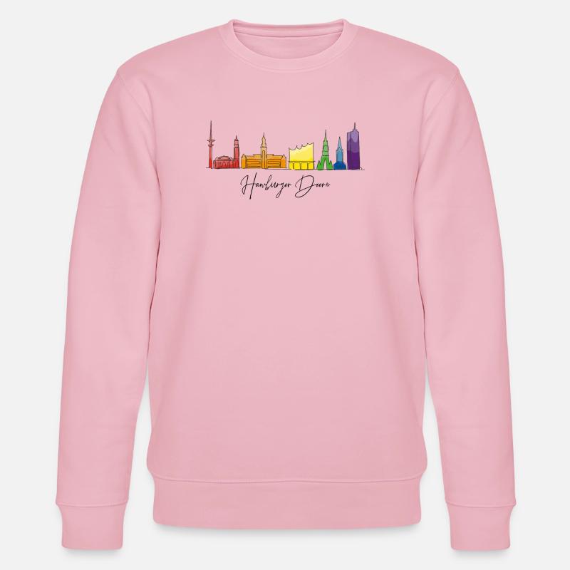 Regenbogen-Stadtlandschaft Aquarell - Stanley/Stella Unisex Bio-Sweatshirt CHANGER  - Hellrosa