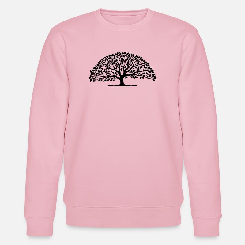 Shade Tree – Artistic Tree with Leaves - Stanley/Stella CHANGER Unisex Organic Sweatshirt - cotton pink