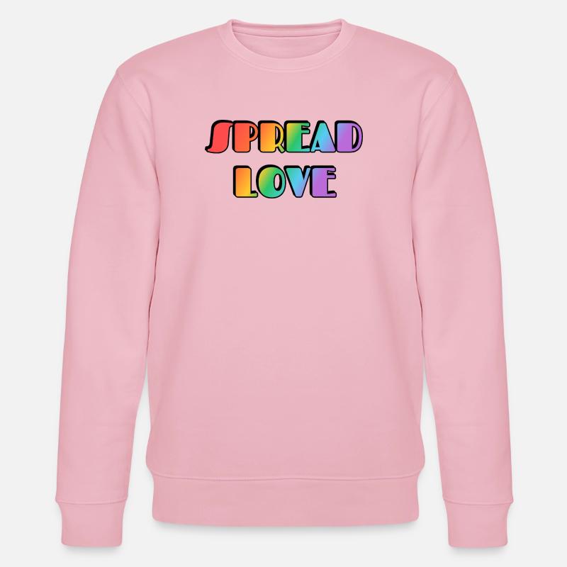 Typographie arc-en-ciel Spread Love - Sweat bio CHANGER Stanley/Stella Unisexe - rose pâle