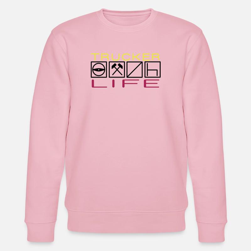 Trucker Life,Berufskraftfahrer,Fernfahrer - Stanley/Stella Unisex Bio-Sweatshirt CHANGER  - Hellrosa