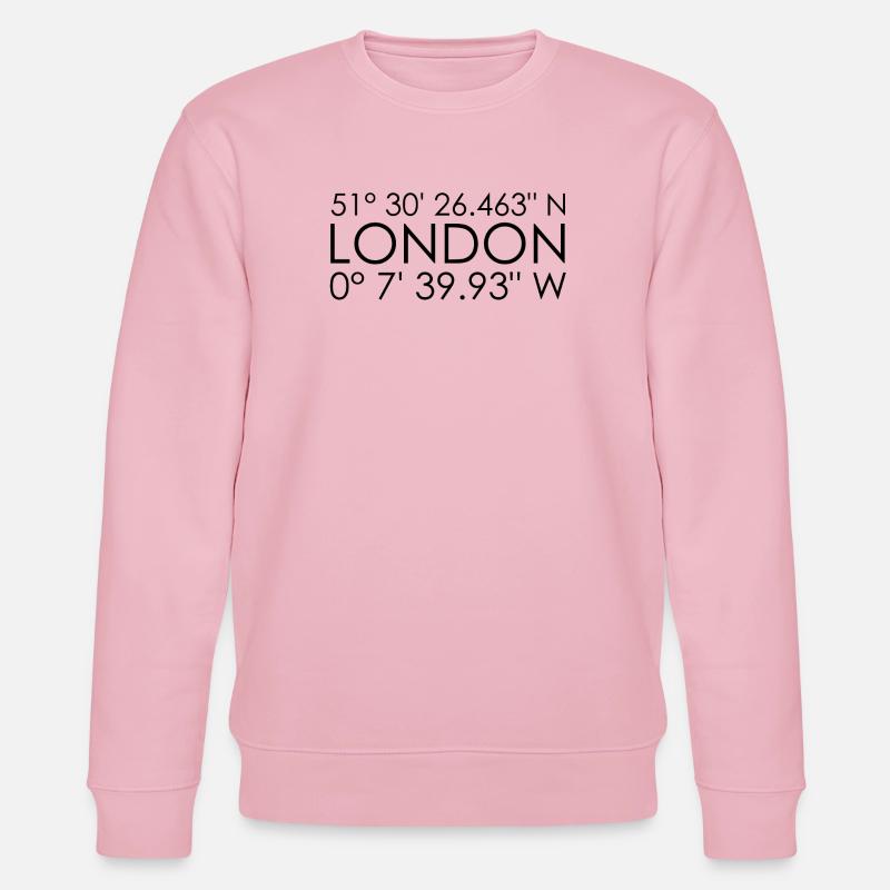 Coordonnées de Londres - Sweat bio CHANGER Stanley/Stella Unisexe - rose pâle