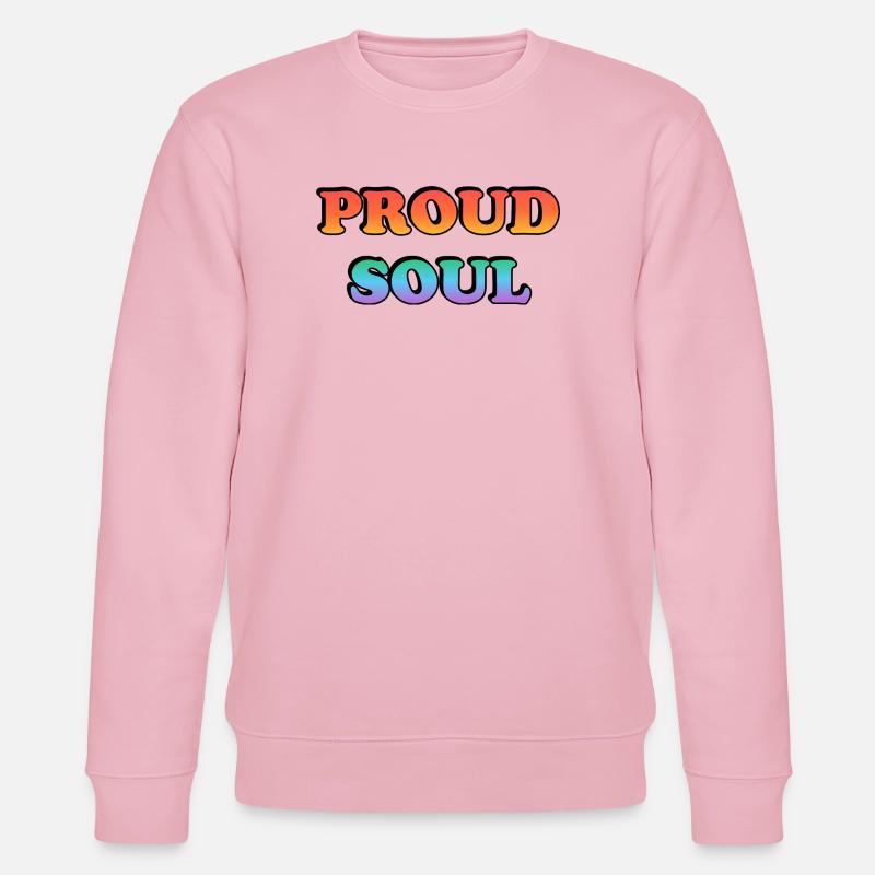Proud Soul Gradient Typography - Stanley/Stella CHANGER Unisex Organic Sweatshirt - cotton pink