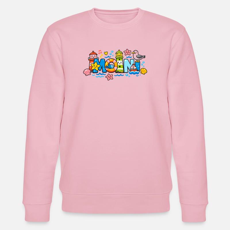 MOIN Möwe Leuchtturm Maritim Bunt - Stanley/Stella Unisex Bio-Sweatshirt CHANGER  - Hellrosa