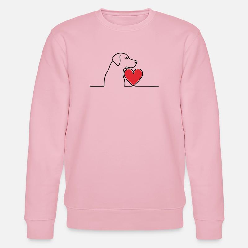 Labrador Herz Hund Line Art - Stanley/Stella Unisex Bio-Sweatshirt CHANGER  - Hellrosa