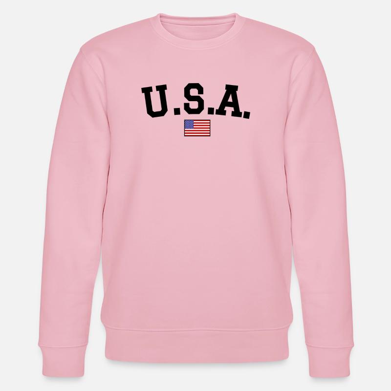 Drapeau américain Noir - Sweat bio CHANGER Stanley/Stella Unisexe - rose pâle