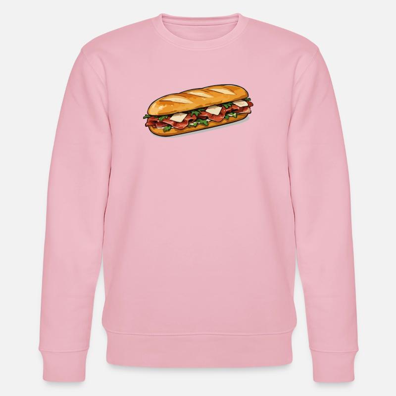 Knuspriger HotDog Comicstil - Stanley/Stella Unisex Bio-Sweatshirt CHANGER  - Hellrosa
