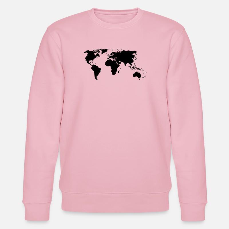 weltkarte - Stanley/Stella Unisex Bio-Sweatshirt CHANGER  - Hellrosa